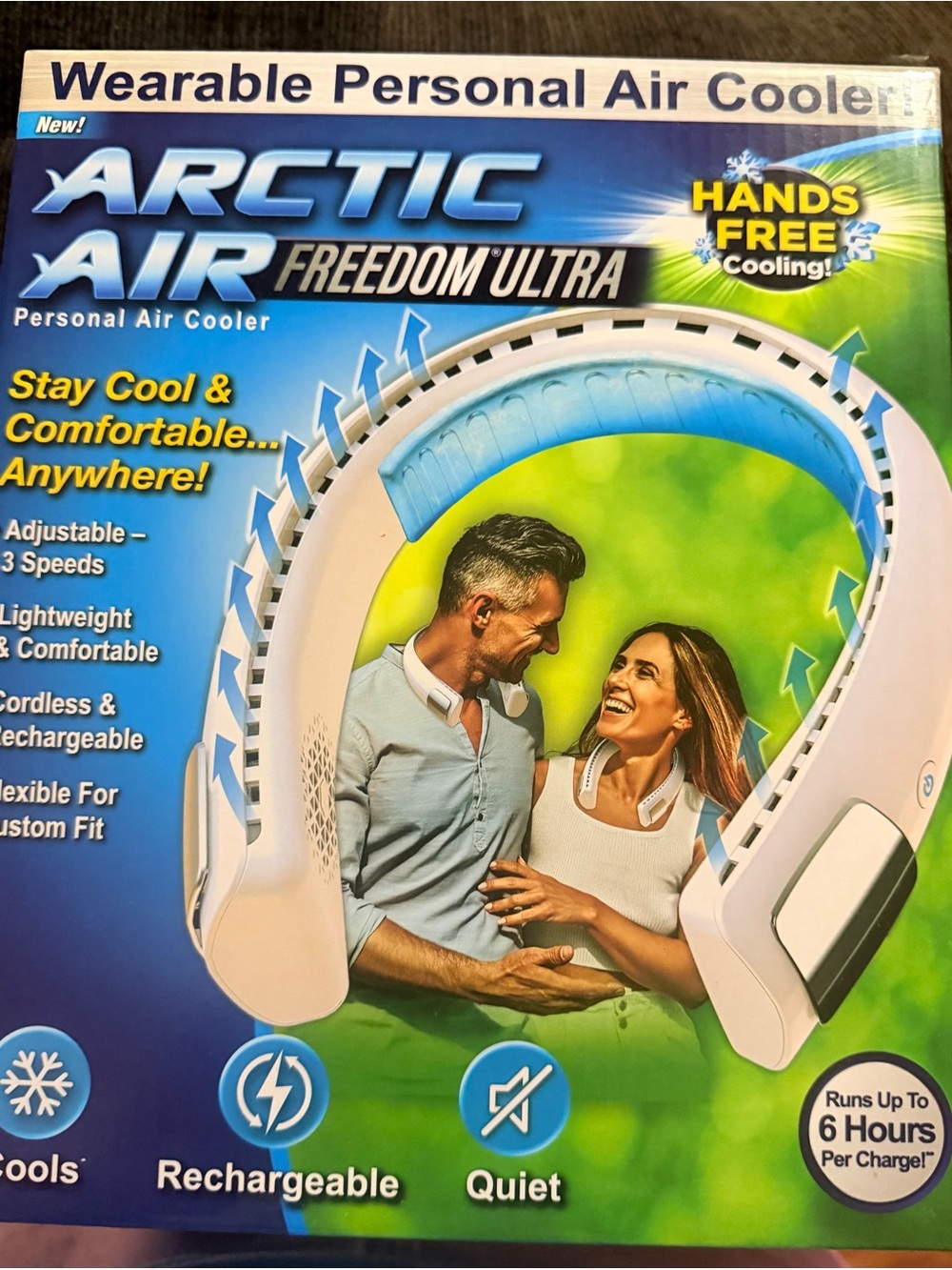 Arctic Air Freedom Ultra Wearable Personal Air Cooler 3 speeds and up to 6hr use